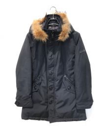 BURBERRY BLACK LABEL（バーバリーブラックレーベル）の古着「ファー付ダウンジャケット　D1F26-826-28」｜ネイビー