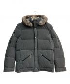 BURBERRY BLACK LABELバーバリーブラックレーベル）の古着「ラビットファー付きダウンジャケット　BMP04-333-04」｜グレー