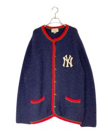 GUCCI×NEW YORK YANKEES（グッチ×ニューヨークヤンキース）の古着「NYワッペン アルパカ ニットカラー」｜ネイビー