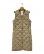 TAIONタイオン）の古着「VNECK LONG DOWN GILET」｜ベージュ