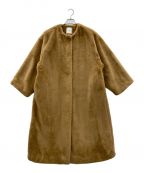 CLANEクラネ）の古着「NO COLLAR LICO FUR COAT（ノーカラーリコファーコート）」｜ベージュ