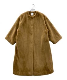 CLANE（クラネ）の古着「NO COLLAR LICO FUR COAT（ノーカラーリコファーコート）」｜ベージュ