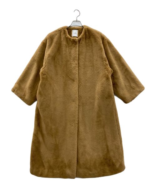 CLANE（クラネ）CLANE (クラネ) NO COLLAR LICO FUR COAT（ノーカラーリコファーコート） ベージュ サイズ:1の古着・服飾アイテム