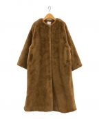 CLANEクラネ）の古着「NO COLLAR LICO FUR COAT」｜ベージュ