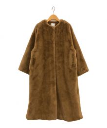 CLANE（クラネ）の古着「NO COLLAR LICO FUR COAT」｜ベージュ