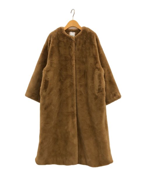 CLANE（クラネ）CLANE (クラネ) NO COLLAR LICO FUR COAT ベージュ サイズ:1の古着・服飾アイテム