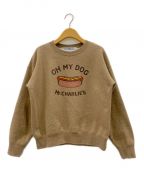 R&D.M.Co-OLDMAN'S TAILORオールドマンズテイラー）の古着「OH MY DOG SWEAT SHIRT」｜ベージュ