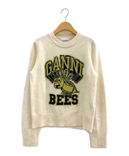 GANNI（ガニー）GANNI (ガニー) Graphic O-neck Pullover Bees アイボリー サイズ:Mの古着・服飾アイテム