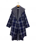 LE CIEL BLEUルシェルブルー）の古着「Check Knit Coat」｜ネイビー