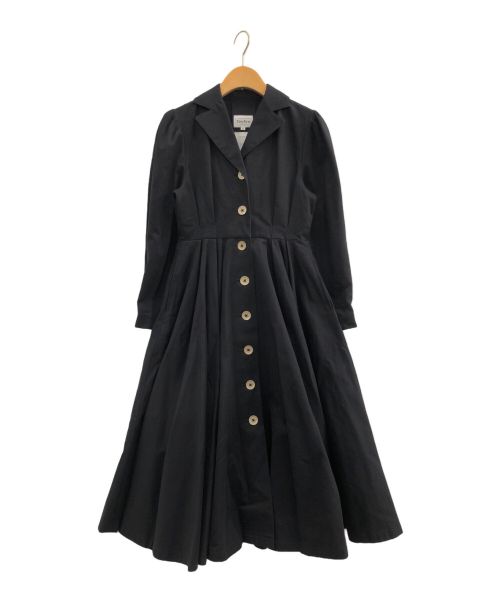 foufou（フーフー）foufou (フーフー) open collar gold button dress ブラックの古着・服飾アイテム