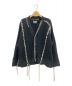 MAISON SPECIAL（メゾンスペシャル）の古着「Oni-Waffle Crazy Stitch Embroidery Prime-Over V-Neck Knit Cardigan」｜ブラック