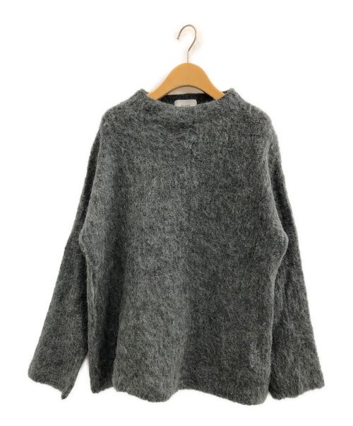 CLANE（クラネ）CLANE (クラネ) BOAT NECK MOHAIR OVER KNIT TOPS グレー サイズ:1の古着・服飾アイテム