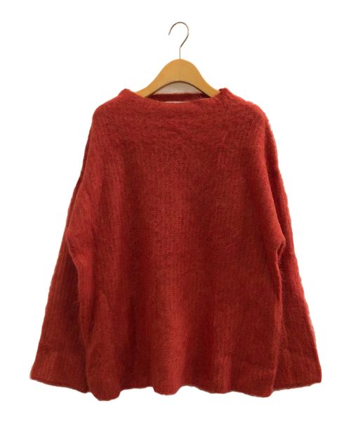 CLANE（クラネ）CLANE (クラネ) BOAT NECK MOHAIR OVER KNIT TOPS レッド サイズ:1の古着・服飾アイテム