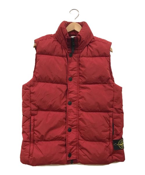 STONE ISLAND（ストーンアイランド）STONE ISLAND (ストーンアイランド) GARMENT DYED CRINKLE REPS NY DOWN VEST レッド サイズ:Lの古着・服飾アイテム