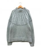 CLANEクラネ）の古着「CHUNKY CABLE HAND KNIT TOPS」｜スカイブルー