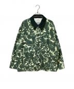 BURBERRYバーバリー）の古着「Rose-print cotton shirt jacket」｜グリーン×アイボリー