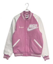 NIKE×NIGO（ナイキ×二ゴー）の古着「Varsity Jacket」｜ピンク×ホワイト