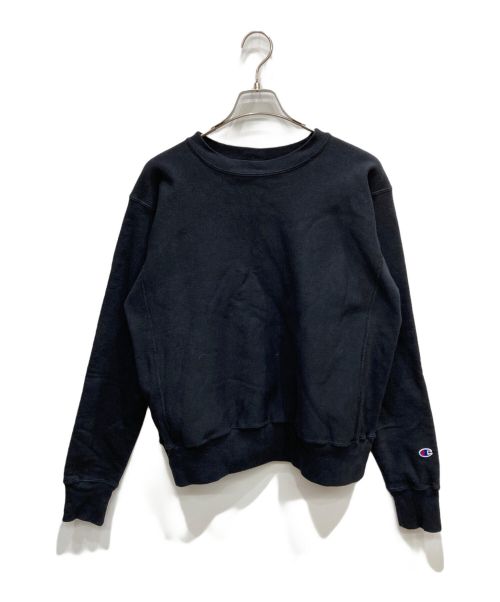 Champion REVERSE WEAVE（チャンピオン リバース ウィーブ）Champion REVERSE WEAVE (チャンピオン リバース ウィーブ) MADE IN USA 裏起毛クルーネックスウェットシャツ ブラック サイズ:Lの古着・服飾アイテム