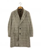 BOSSボス）の古着「Hyde Wool Checked Stand Up Collar Coat」｜グレー