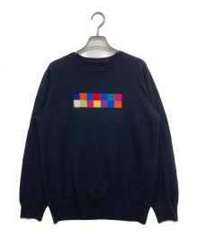 uniform experiment（ユニフォームエクスペリメント）の古着「COLORCHART BOX CREW NECK KNIT」｜ネイビー