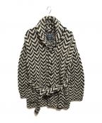 BEAMS Fビームスエフ）の古着「HERRINGBORN SHAWL COLLAR KNIT」｜ブラック