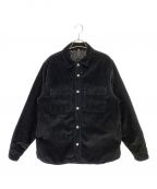 stussyステューシー）の古着「Cord Quilted Overshirt」｜ブラック