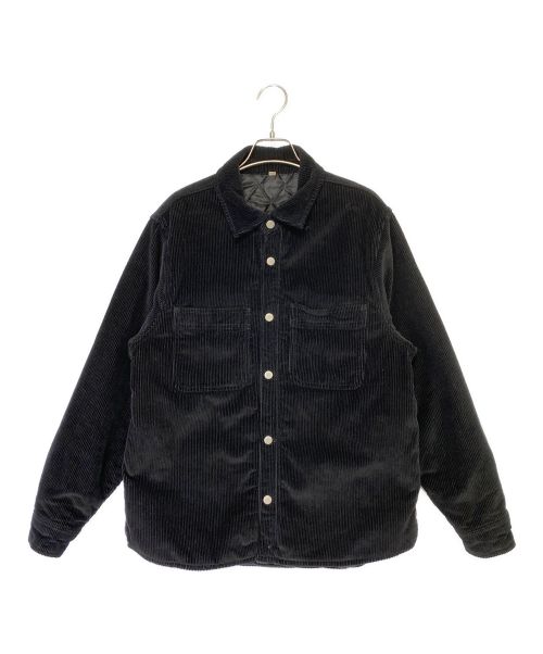 stussy（ステューシー）stussy (ステューシー) Cord Quilted Overshirt ブラック サイズ:Sの古着・服飾アイテム