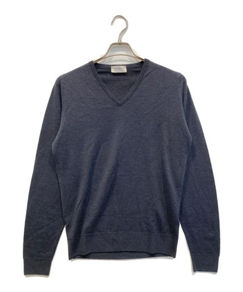 JOHN SMEDLEY（ジョンスメドレー）JOHN SMEDLEY (ジョンスメドレー) Vネックニット ネイビー サイズ:Ｍの古着・服飾アイテム