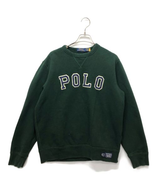 POLO RALPH LAUREN（ポロ・ラルフローレン）POLO RALPH LAUREN (ポロ・ラルフローレン) ワッペンロゴスウェットシャツ グリーン サイズ:Mの古着・服飾アイテム