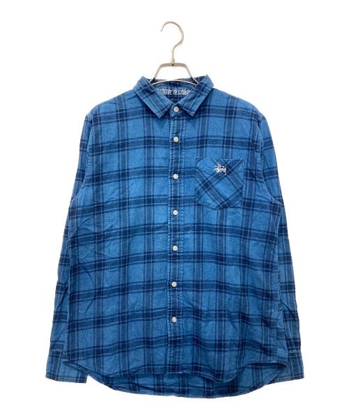 stussy（ステューシー）stussy (ステューシー) チェックシャツ ブルー サイズ:SIZE Sの古着・服飾アイテム