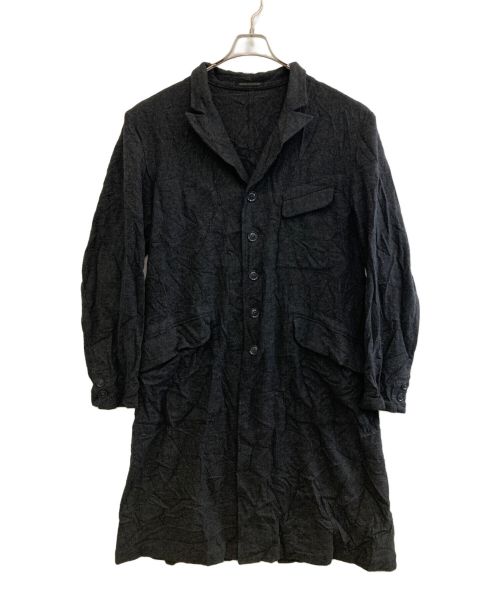 Yohji Yamamoto pour homme（ヨウジヤマモト プールオム）Yohji Yamamoto pour homme (ヨウジヤマモト プールオム) I-ピークロングJシワコート グレー サイズ:3の古着・服飾アイテム