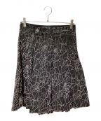 masuエムエーエスユー）の古着「FLOCKY WEB PLEATED SHORTS(フロッキーウェブブリーテッドショーツ)」｜ブラック