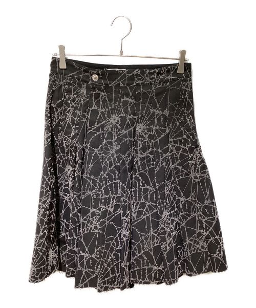 masu（エムエーエスユー）masu (エムエーエスユー) FLOCKY WEB PLEATED SHORTS(フロッキーウェブブリーテッドショーツ) ブラック サイズ:44の古着・服飾アイテム