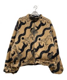 WANSIE WORKWEAR & UNIFORM（ワンジーワークウェアアンドユニフォーム）の古着「LANDSCAPE REVERSIBLE FLEECE JACKET」｜ブラック×ベージュ