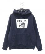 BoTT×creative drug storeボット×クリエイティヴドラッグストア）の古着「Square Logo Hoodie」｜ネイビー