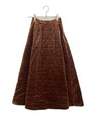 AMERI (アメリ) UND MOTIF VELOUR QUILTING FLARE SKIRT ブラウン サイズ:Ｓ 未使用品