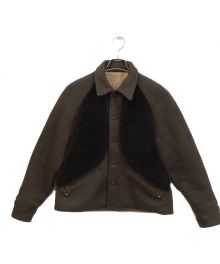 DAPPER'S（ダッパーズ）の古着「Classical Mouton × Melton Combination Sports Jacket|」｜ブラウン