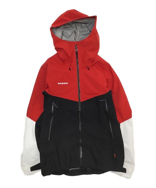 MAMMUT（マムート）MAMMUT (マムート) クレーター ハードシェル フーデッド ジャケット レッド×ブラック サイズ:XL 未使用品の古着・服飾アイテム