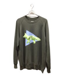 and wander×maison kitsune（アンドワンダー×メゾンキツネ）の古着「DRY COTTON SWEATSHIRT」｜オリーブ