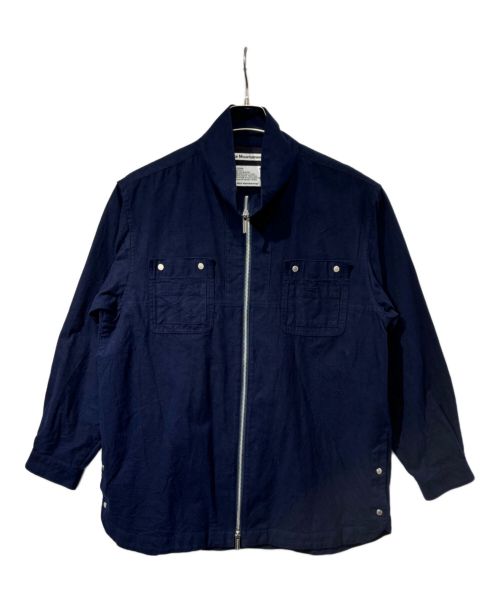 WHITE MOUNTAINEERING（ホワイトマウンテ二アニング）WHITE MOUNTAINEERING (ホワイトマウンテ二アニング) FLANNEL ZIP SHIRT ネイビー サイズ:SIZE 1の古着・服飾アイテム