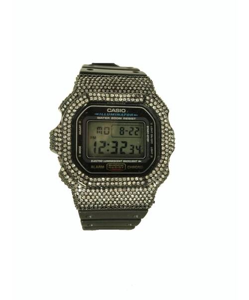 中古 古着通販 Casio G Shock カシオ ジーショック ラインストーンカスタムリストウォッチ ブラック G Shock Dw 5600e ブランド 古着通販 トレファク公式 Trefac Fashion