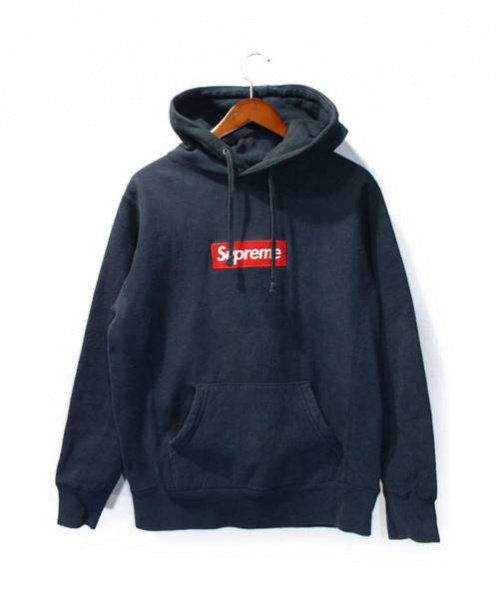 supreme box logo hooded sweatshirt navy