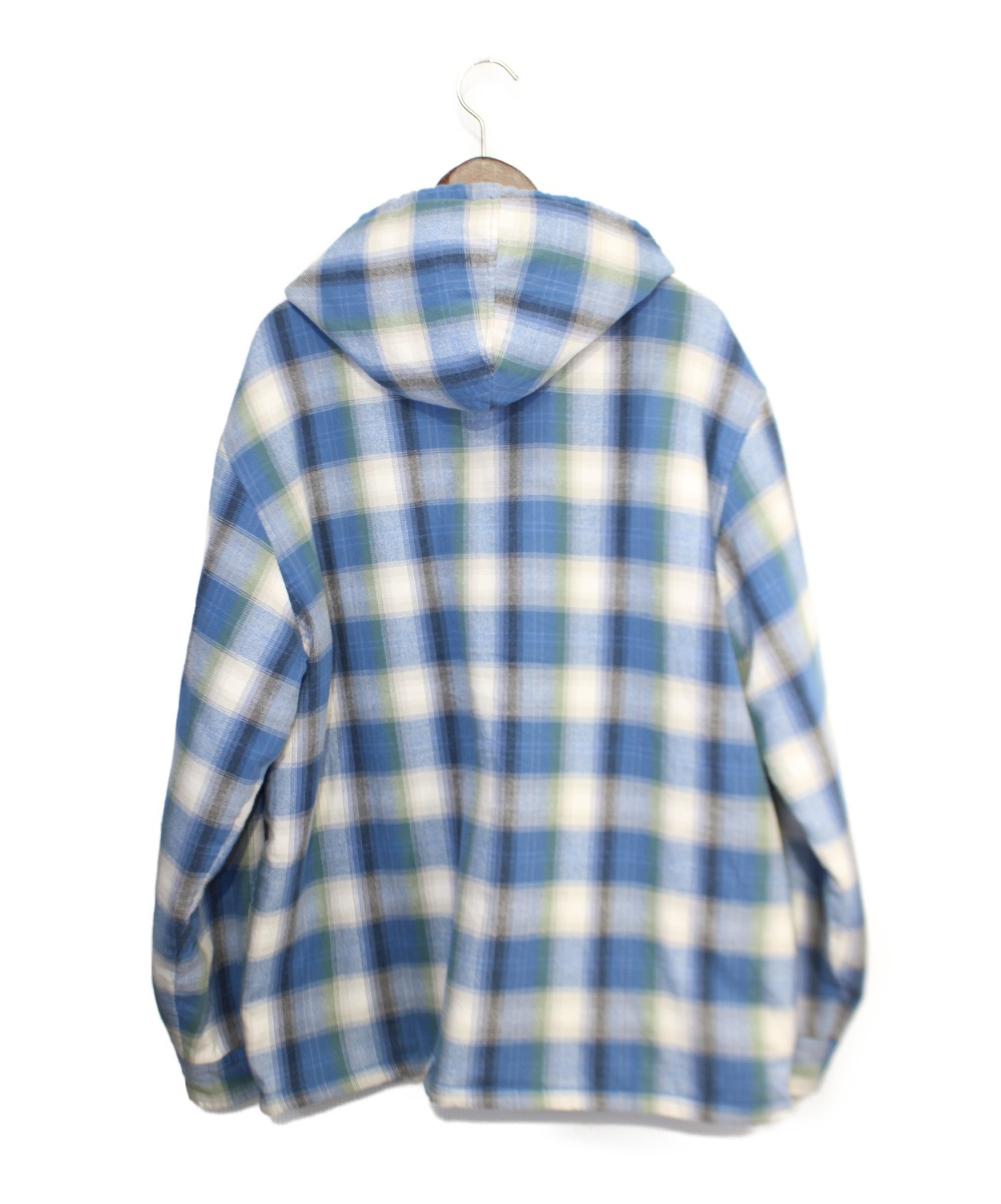 supreme quilted hooded plaid shirt