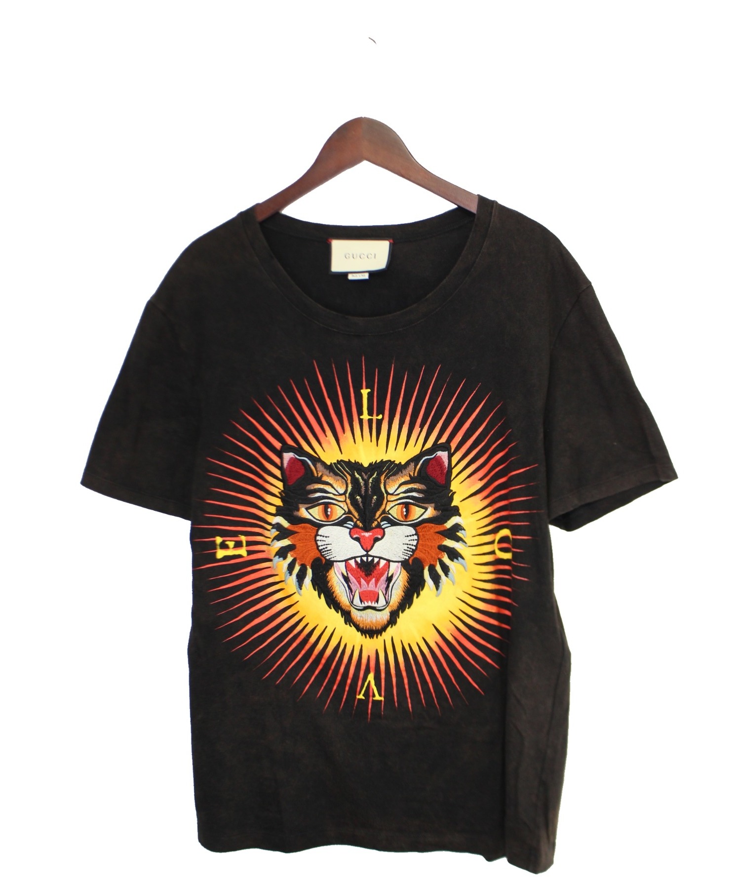 グッチ GUCCI アングリーキャット Tシャツ HOLLYWOOD 長袖 XS 赤