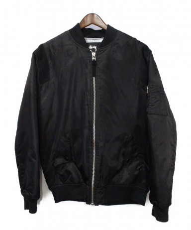 【中古・古着通販】stussy (ステューシー) MA-1ジャケット ブラック