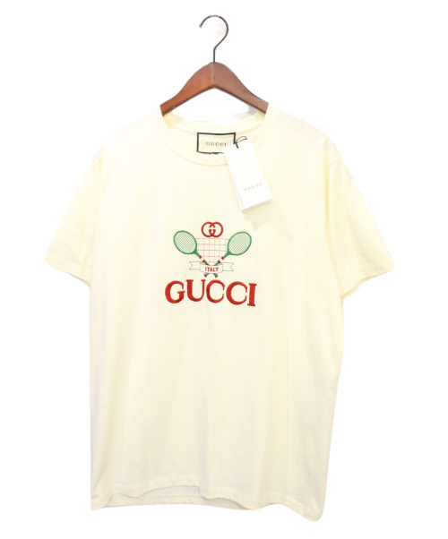 中古・古着通販】GUCCI (グッチ) テニスTシャツ アイボリー サイズ:XS