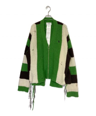 【中古・古着通販】doublet (ダブレット) ZIP UP STRIPE CARDIGAN グリーン サイズ:M｜ブランド・古着通販  トレファク公式【TREFAC FASHION】スマホサイト