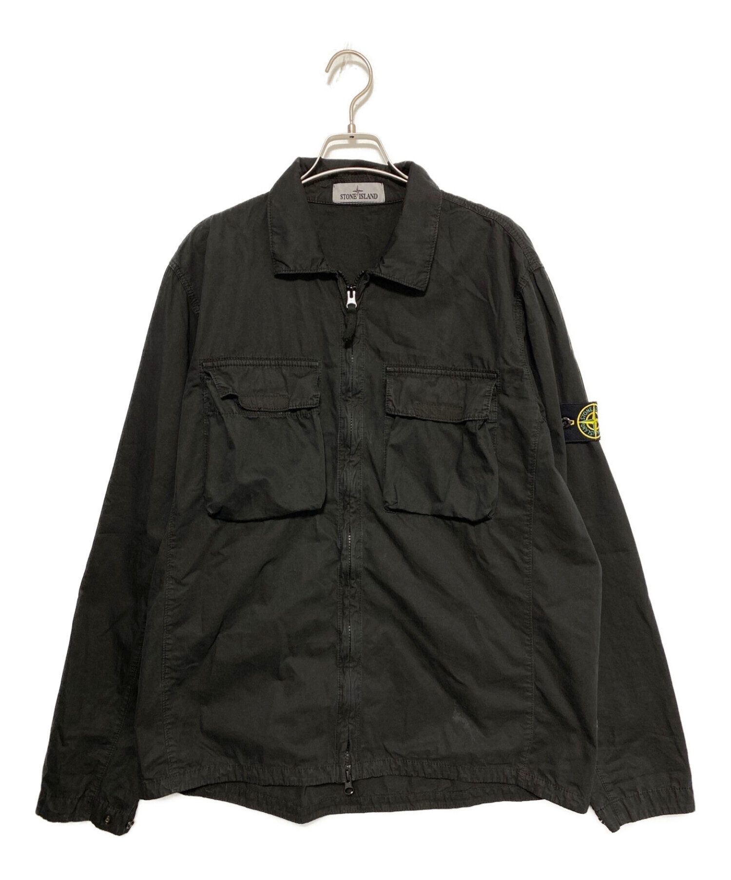 STONE ISLAND (ストーンアイランド) シャツブルゾン ブラック サイズ:XL