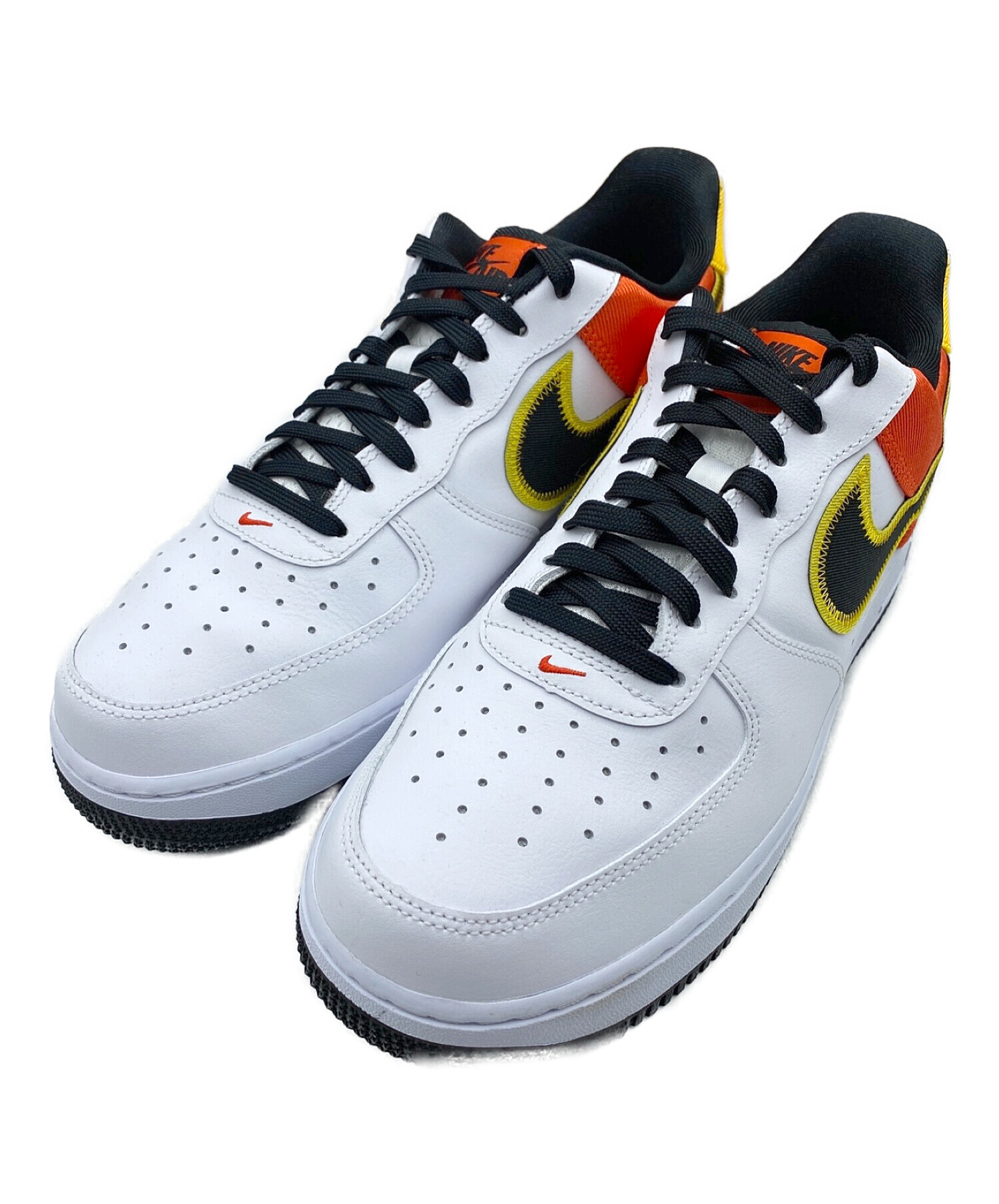 NIKE (ナイキ) AIR FORCE 1 07 LV8 ホワイト×オレンジ サイズ:27cm(US 9)