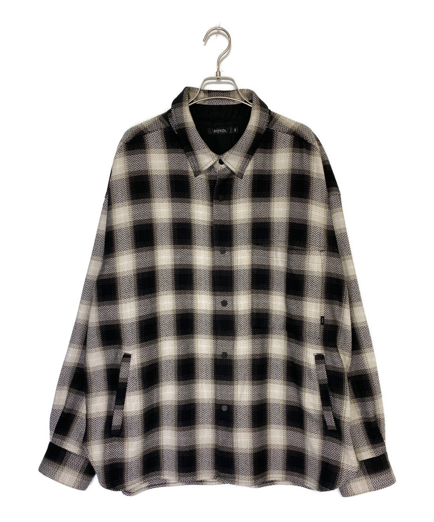 ROTOL (ロトル) 1LDK SNAP DOT BUTTON SHIRT ブラック サイズ:3